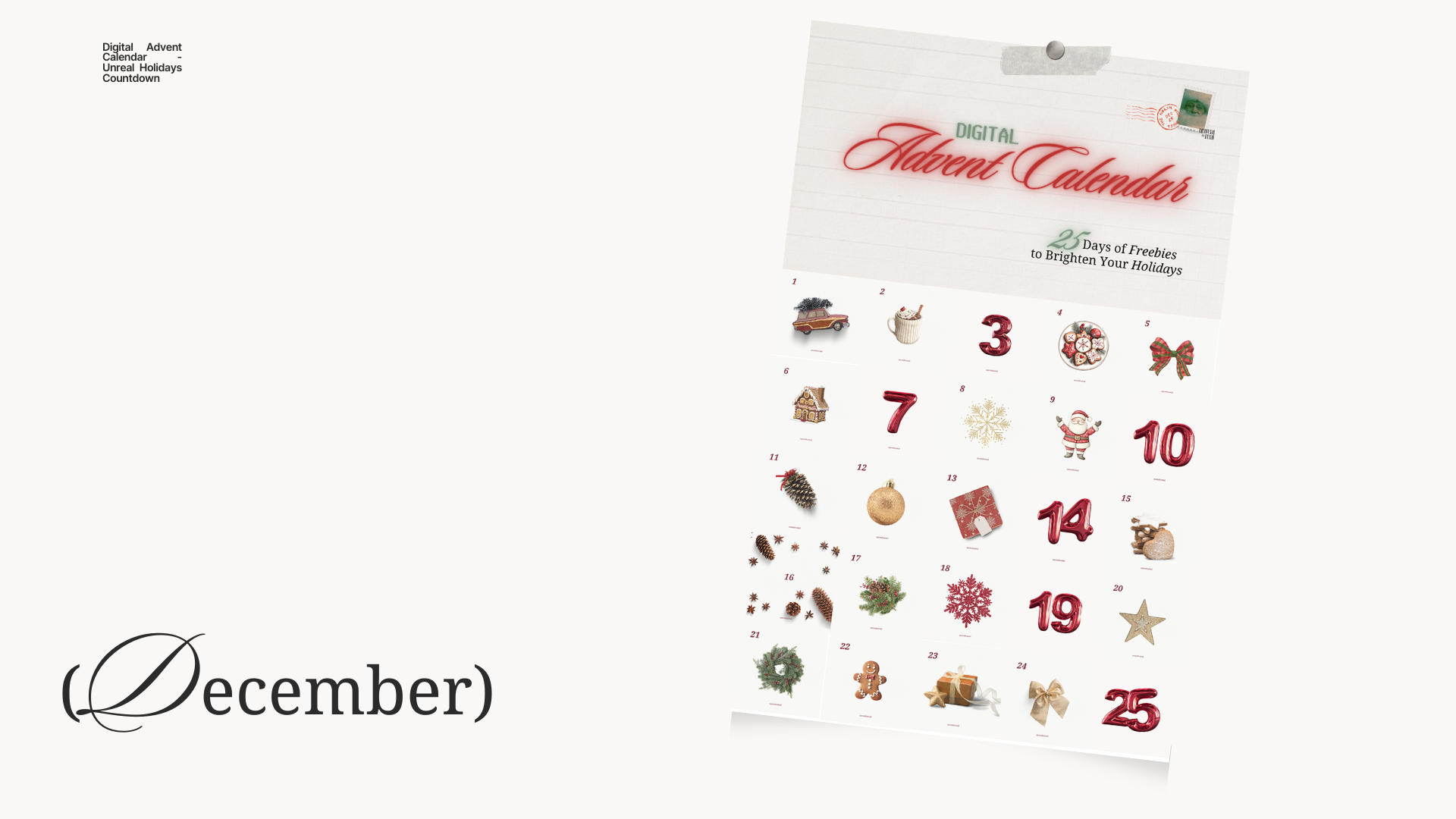 December Freebies: Holidays Countdown with Advent Calendar!