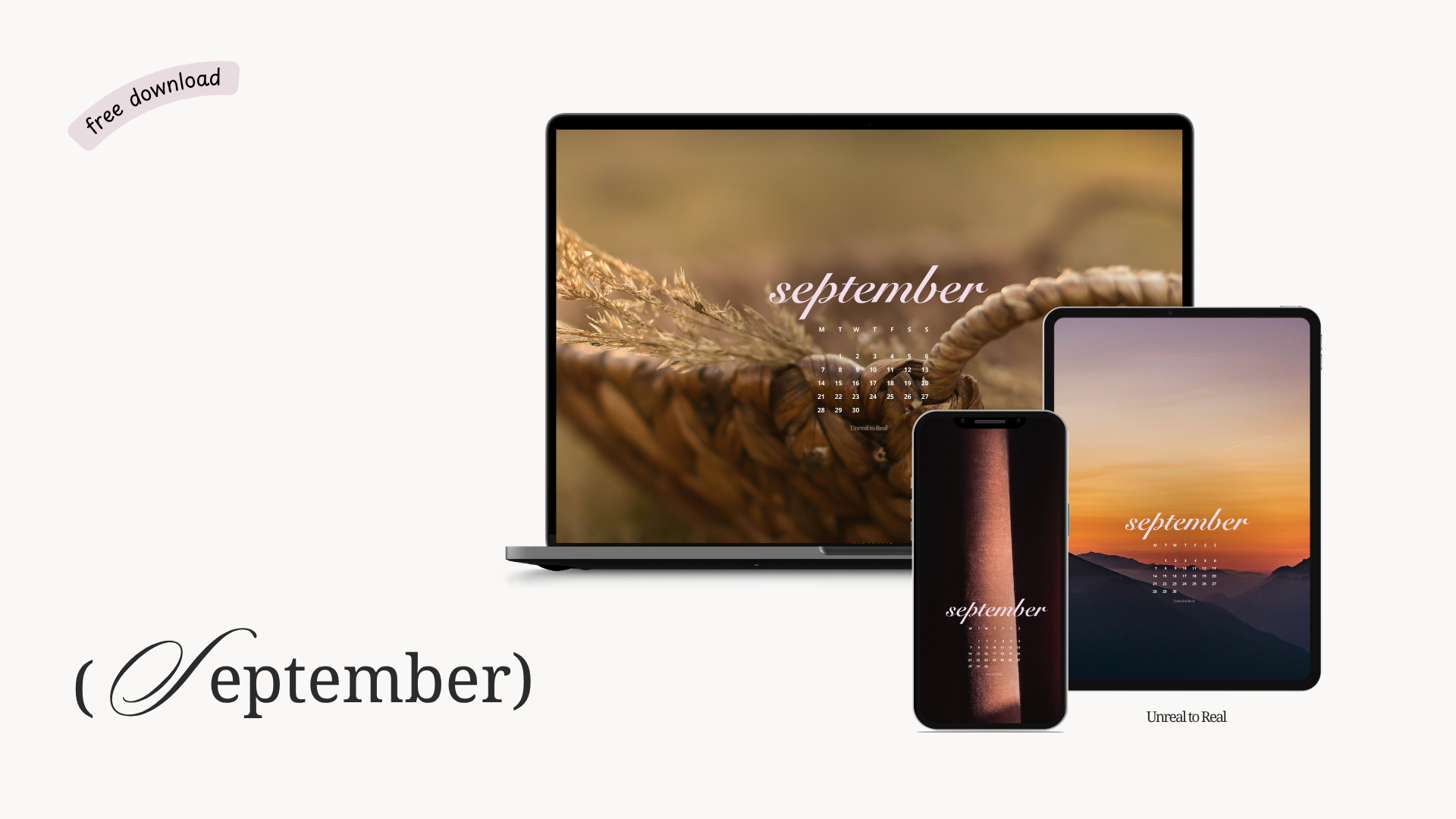 Free September 2026 Calendar Wallpapers for Desktop, iPad and iPhone
