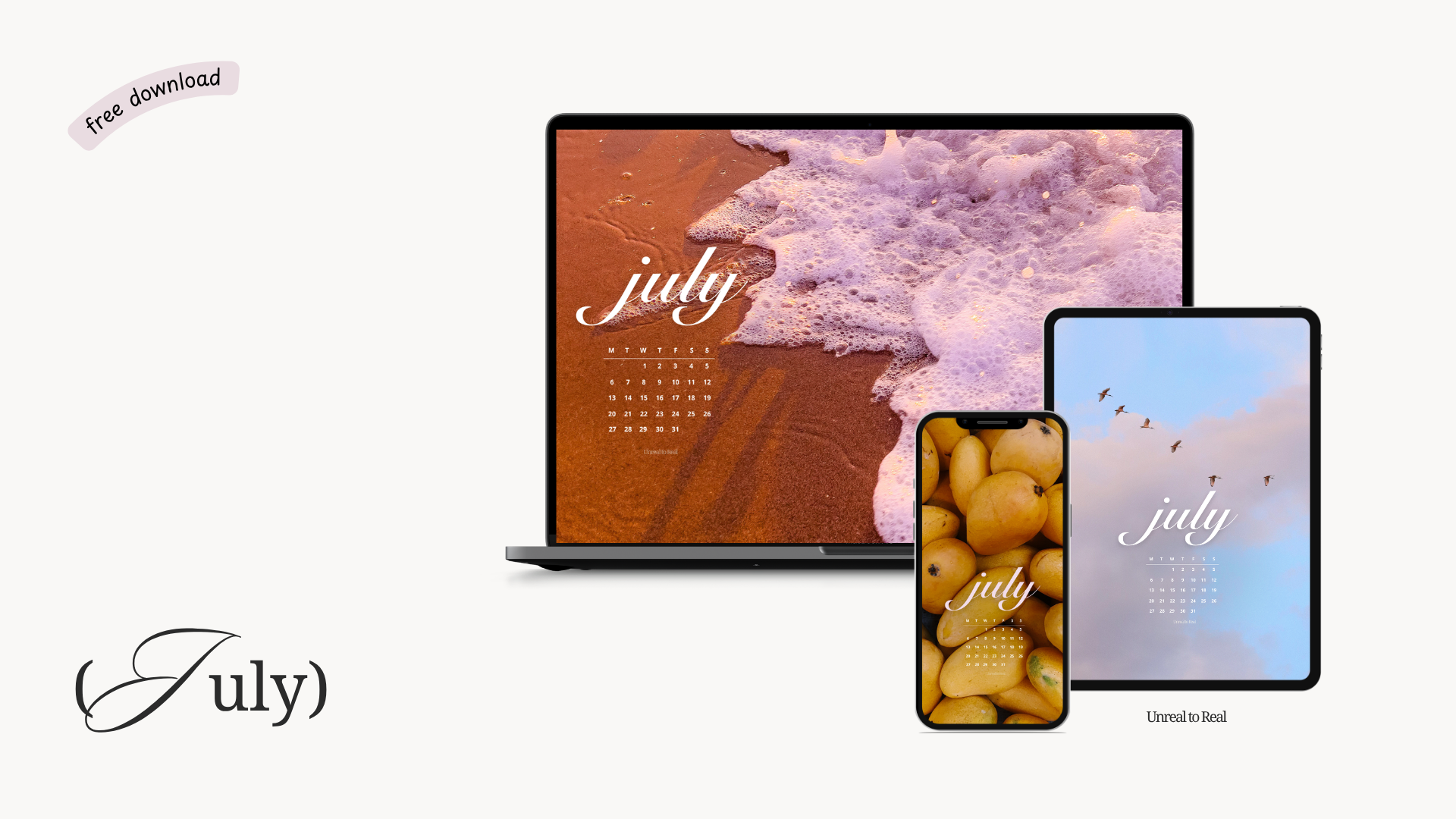 Free July 2026 Calendar Wallpapers: Aesthetic Summer Backgrounds for iPhone iPad and MacBook